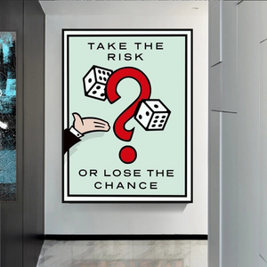 Monopoly Take the Risk Card Canvas Wall Art-Wall Posters