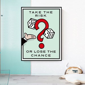 Monopoly Take the Risk Card Canvas Wall Art-Wall Posters