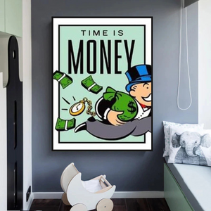 Monopoly Time Is Money Card Canvas Wall Art-Wall Posters