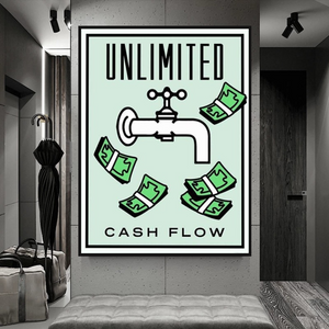 Monopoly Unlimited Cash Flow Card Canvas Wall Art-Wall Posters