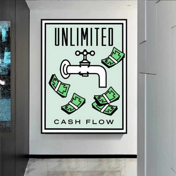 Monopoly Unlimited Cash Flow Card Canvas Wall Art-Wall Posters