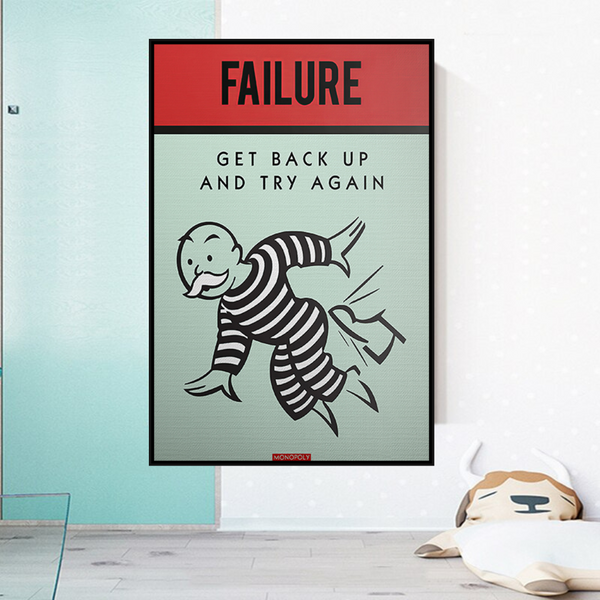 Monopoly's 'Try Again' Canvas Wall Art-Wall Posters