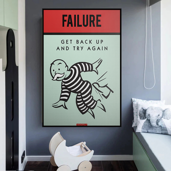 Monopoly's 'Try Again' Canvas Wall Art-Wall Posters