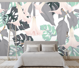 Monstera Leaf Wallpaper Mural: Transform Your Space-Flower & Leaf Wallpaper