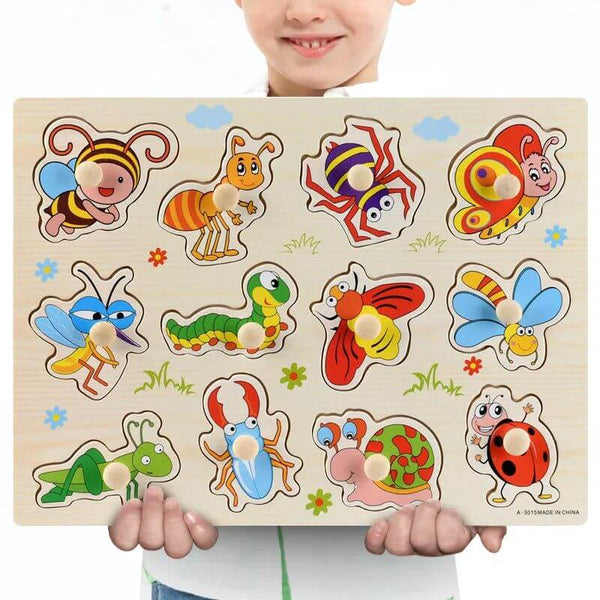 Montessori Wooden Puzzles Jigsaw Baby Educational Board-Wooden Puzzles