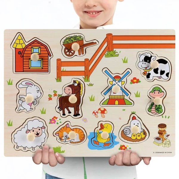 Montessori Wooden Puzzles Jigsaw Baby Educational Board-Wooden Puzzles