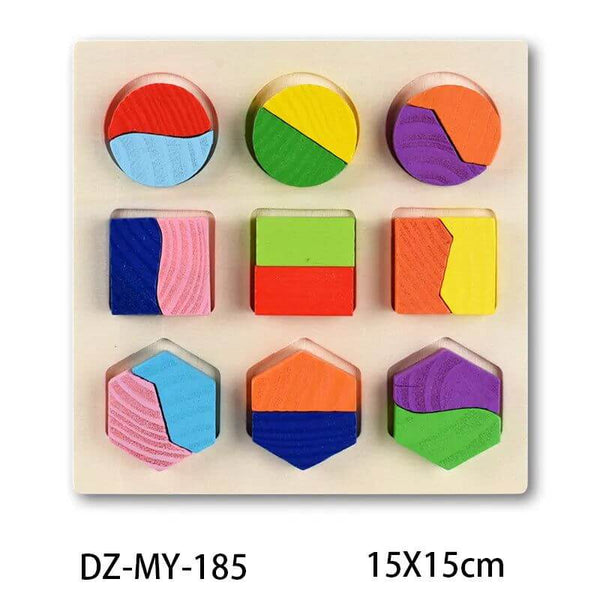 Montessori Wooden Puzzles Jigsaw Baby Educational Board-Wooden Puzzles