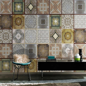 Moroccan Wallpaper Mural: Enhance Your Space-Geometric Shapes Wallpaper