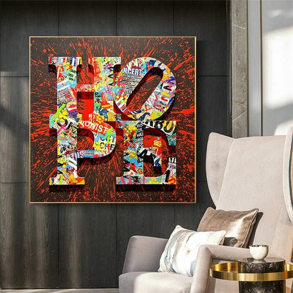 Motivational Artwork Hope Letter Graffiti Art Paintings Print on Canvas Modern Street Art Posters and Prints Home Decoration-Wall Posters