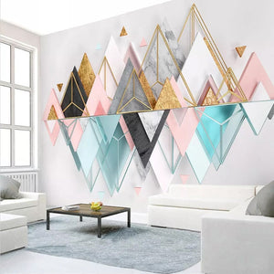 Mountains Geometric Triangle Wallpaper for Home Wall Decor-Geometric Shapes Wallpaper