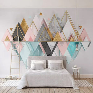 Mountains Geometric Triangle Wallpaper for Home Wall Decor-Geometric Shapes Wallpaper