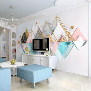Mountains Geometric Triangle Wallpaper for Home Wall Decor-Geometric Shapes Wallpaper