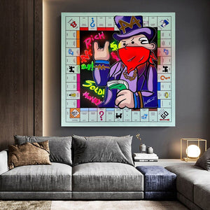 Mr Monopoly Canvas Art: The Perfect Board Game Collectible-Wall Posters