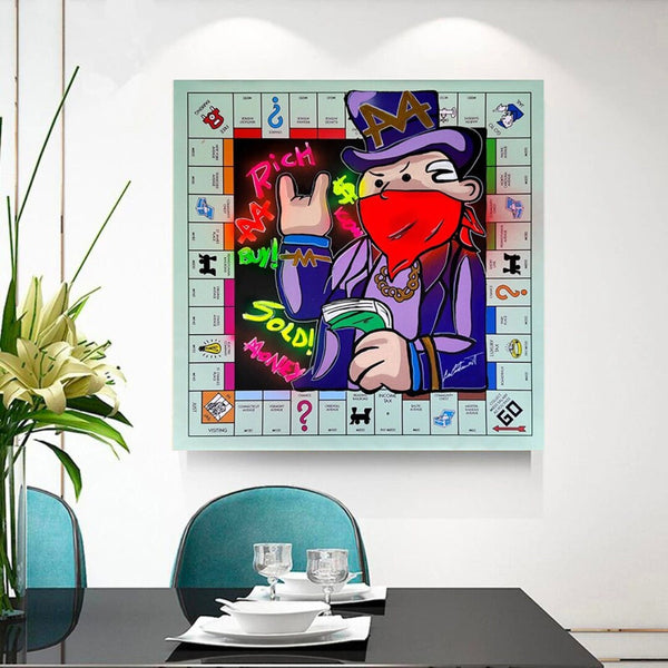 Mr Monopoly Canvas Art: The Perfect Board Game Collectible-Wall Posters