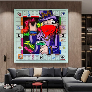 Mr Monopoly Canvas Art: The Perfect Board Game Collectible-Wall Posters