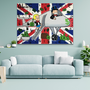 Mr Monopoly and Richie on Plane Poster - Exclusive Print-Wall Posters