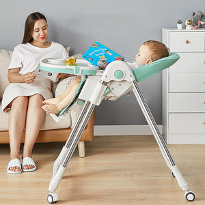 Multi-Function Reclining Baby High-foot Feeding Chair-0