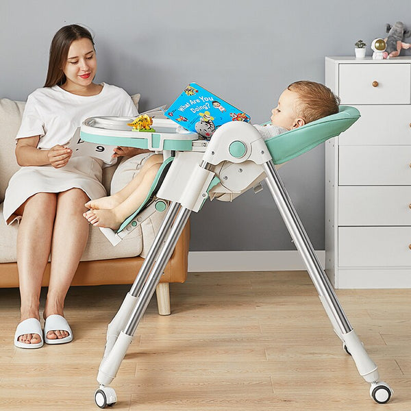 Multi-Function Reclining Baby High-foot Feeding Chair-0