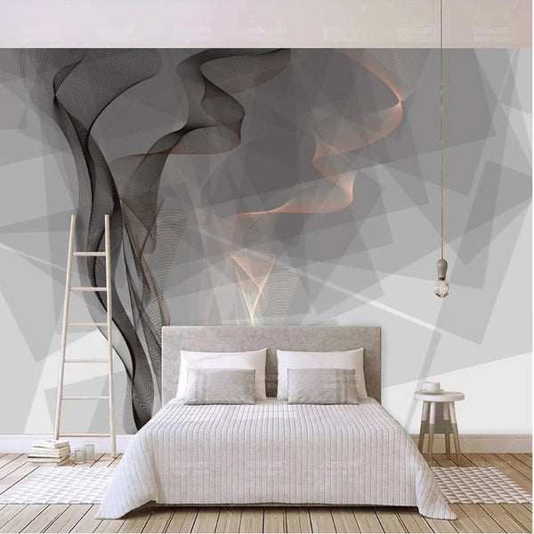 Mystic Aura: Smoke Line Wallpaper-Marble Design Wallpaper