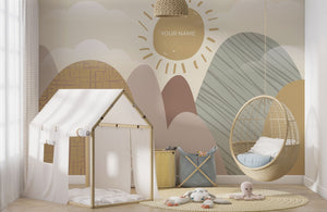 Name Mountain Wallpaper Mural – Transform Your Space-Kids Room Wallpaper
