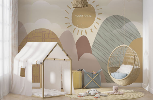Name Mountain Wallpaper Mural – Transform Your Space-Kids Room Wallpaper