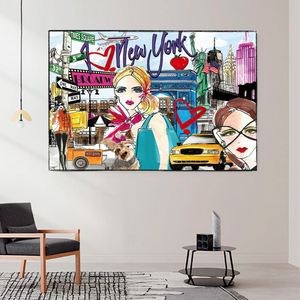 New York Love Canvas Wall Art-Wall Posters