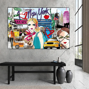 New York Love Canvas Wall Art-Wall Posters