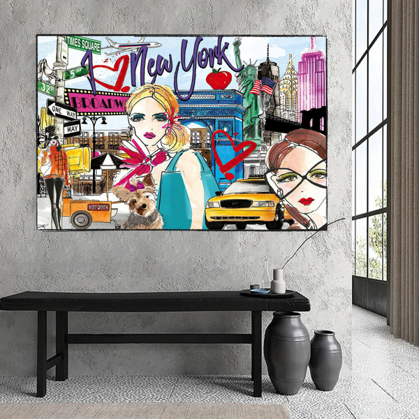 New York Love Canvas Wall Art-Wall Posters