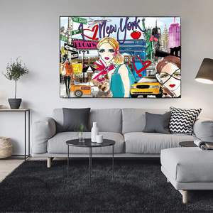 New York Love Canvas Wall Art-Wall Posters