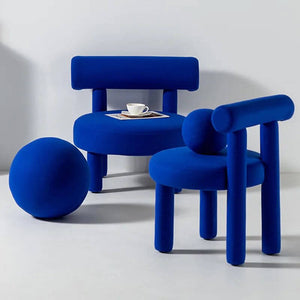 Nordic Chubby Designer Velvet Chair-Arm Chairs, Recliners & Sleeper Chairs