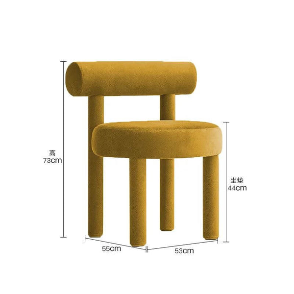 Nordic Chubby Designer Velvet Chair-Arm Chairs, Recliners & Sleeper Chairs