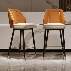 Nordic Gourtas Leather Bar Chair Stool-Bar Stools