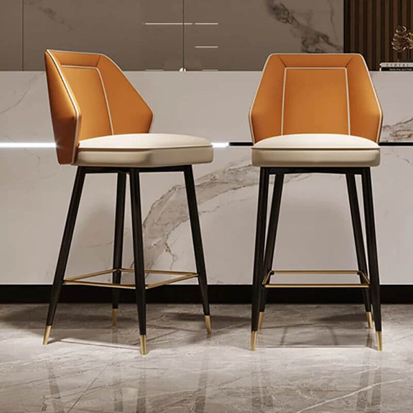 Nordic Gourtas Leather Bar Chair Stool-Bar Stools