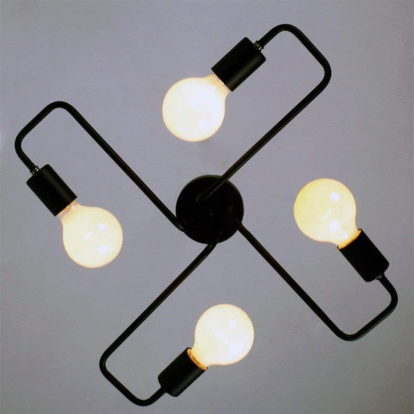 Nordic Industrial Semi Flush Mount Ceiling Lamp-Chandeliers