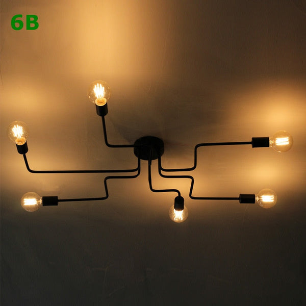 Nordic Industrial Semi Flush Mount Ceiling Lamp-Chandeliers