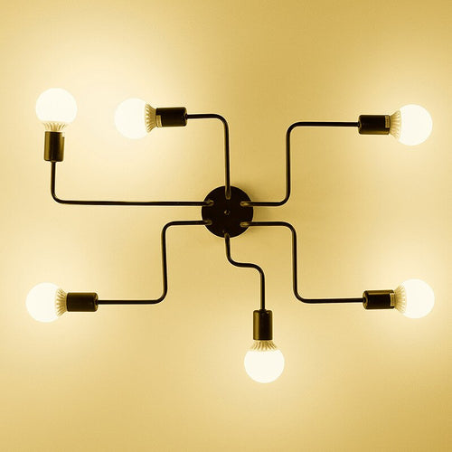 Nordic Industrial Semi Flush Mount Ceiling Lamp-Chandeliers