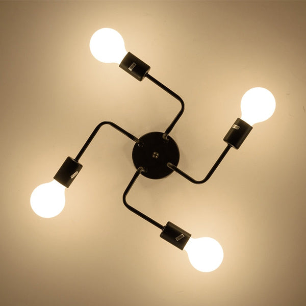 Nordic Industrial Semi Flush Mount Ceiling Lamp-Chandeliers