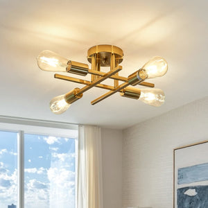 Nordic Industrial Semi Flush Mount Ceiling Lamp-Chandeliers