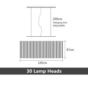 Nordic LED Chandelier - BlackWhite Pendant Office Lighting-Kitchen Island