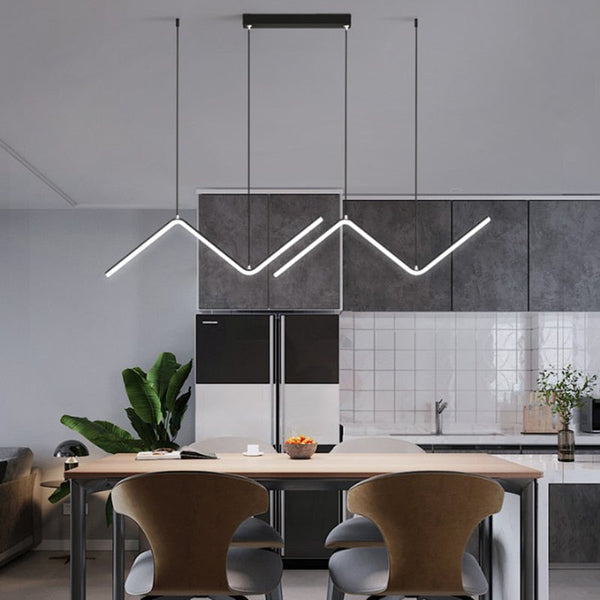 Nordic Pendant Light Art Line LED Hanging Lamp-Kitchen Island