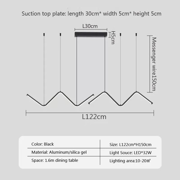 Nordic Pendant Light Art Line LED Hanging Lamp-Kitchen Island