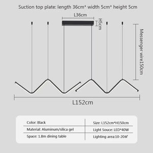 Nordic Pendant Light Art Line LED Hanging Lamp-Kitchen Island