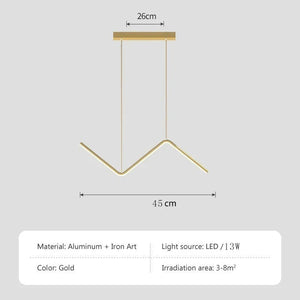 Nordic Pendant Light Art Line LED Hanging Lamp-Kitchen Island