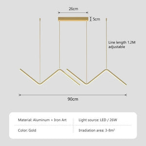 Nordic Pendant Light Art Line LED Hanging Lamp-Kitchen Island