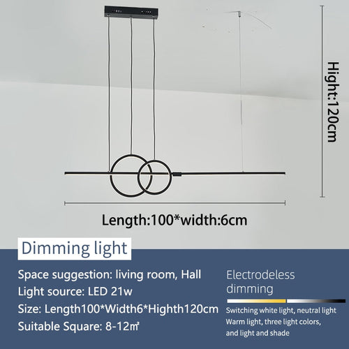 Nordic Simple LED Chandelier for Kitchen Dining Room Hanging Lamp-Kitchen Island