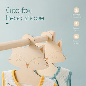 Nordic Style Baby Cute Fox Wooden Clothes Hanger-0