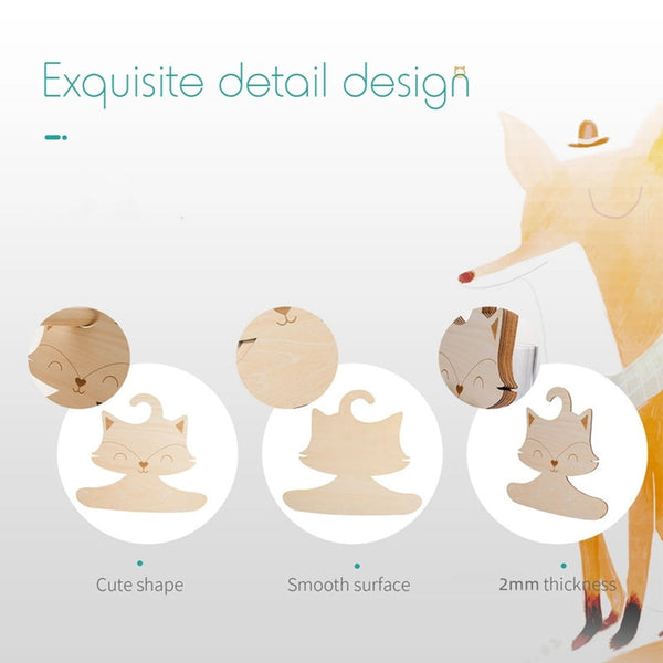 Nordic Style Baby Cute Fox Wooden Clothes Hanger-0