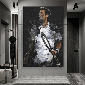 Novak Djokovic Tennis Legend Sports Canvas Wall Art-Wall Posters