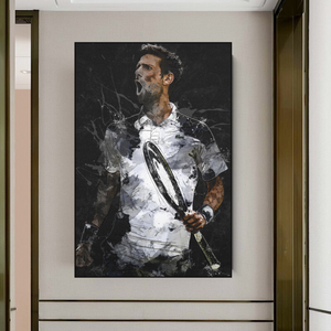Novak Djokovic Tennis Legend Sports Canvas Wall Art-Wall Posters