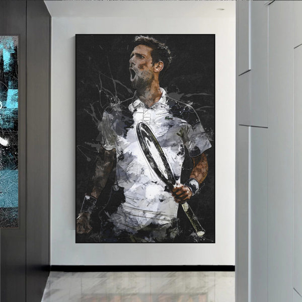 Novak Djokovic Tennis Legend Sports Canvas Wall Art-Wall Posters